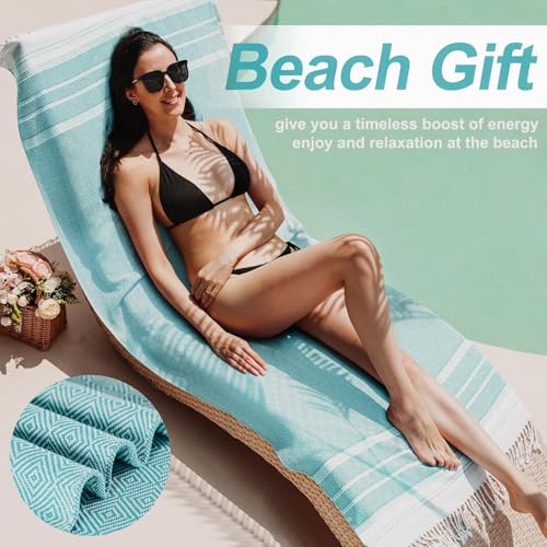 Genovega 6 Packs Oversized Turkish Beach Towels Set Bulk 74"x38" Extra Large Quick Dry Sand Free Light Swim Bath Camping P...