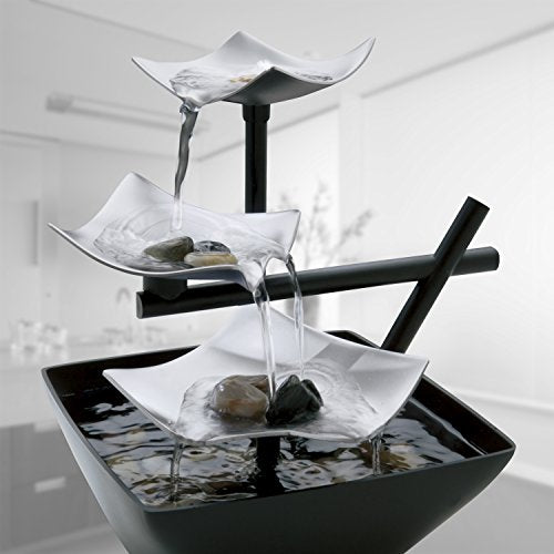 Homedics Tabletop Water Fountain, Home Décor Soothing Sound Machine - Automatic Pump, Deep Basin & Natural River Rocks. In...