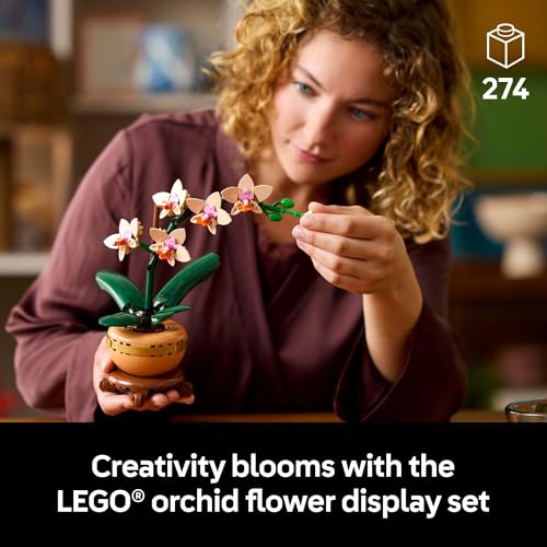 LEGO Botanicals Mini Orchid Building Set - Artificial, Fake Orchid for Home Decor, Adults Ages 18+ - Gift for Mothers Day...