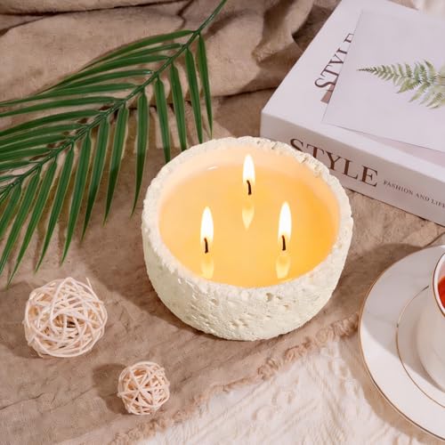 Viyffo 20oz Large Scented Candle - Lemongrass & Bergamot, 3 Wick Home Scented Candle, Non Toxic Soy for Women and Men, Ivo...