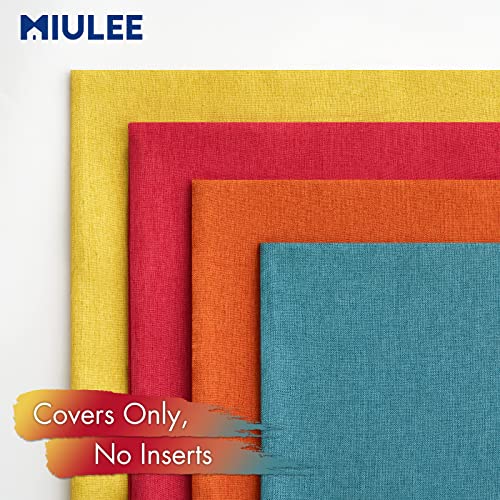 MIULEE Pack of 4 Decorative Outdoor Throw Pillow Covers Linen Waterproof Pillow Covers Farmhouse Cushion Cases for Patio G...