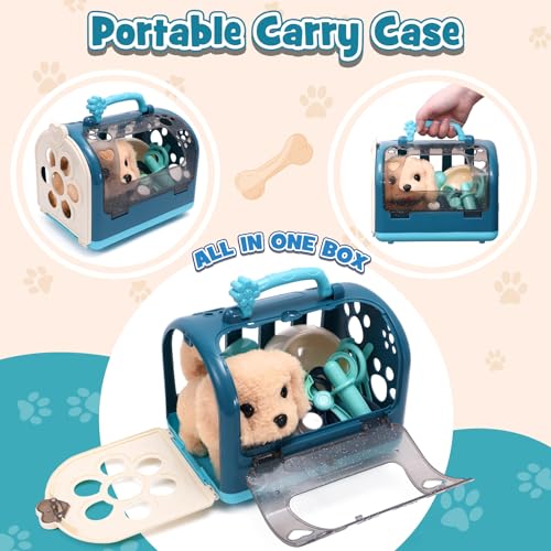 G.C 22Pcs Dog Toys for Kids Doctor Kit, Walking Barking Electronic Interactive Stuffed Dog Vet Kit Costume Pretend Play Pu...