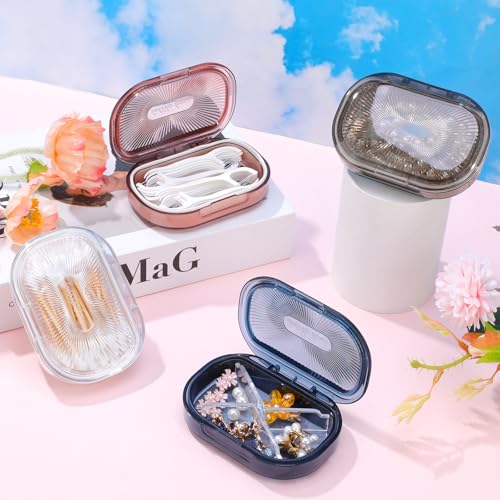 bomyarJr 4 Pcs Qtip Holder Hair Tie organizer Small Container Portable Travel Qtips Case Cotton Swab Holder Flosser Dispen...