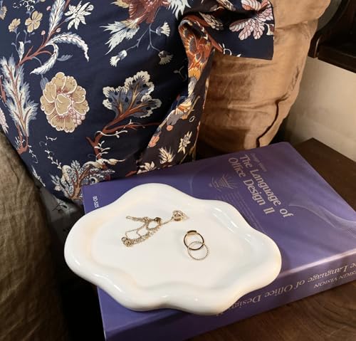 Conviv Ceramic Jewelry Tray,Ring Dish Holder,Perfume Trinket Dish,Key Bowl Vanity Cute Things Room Decor Aesthetic, Birthd...