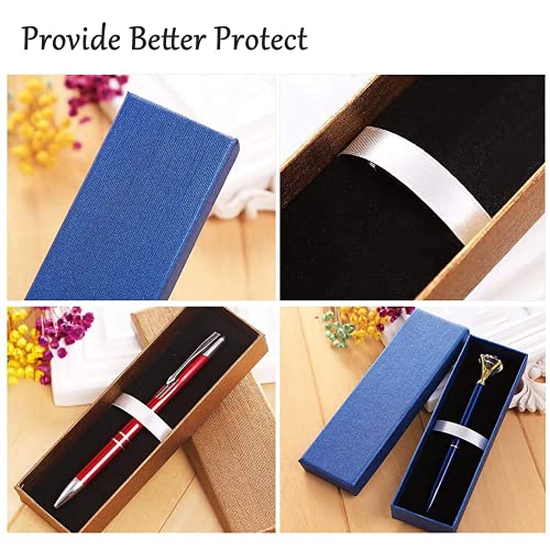 Zhi Jin 5Pcs Luxury Black Jewelry Ballpoint Pen Gift Box with Cushion Pencil Boxes Empty Bulk Case Collection Set for Busi...