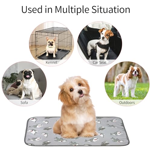 NACOCO Summer Pet Cooling Mat - Cat Dog Cushion Pad Sleeping Cool Sharks Comfortable Soft for Pets Kids and Adults (Grey S...