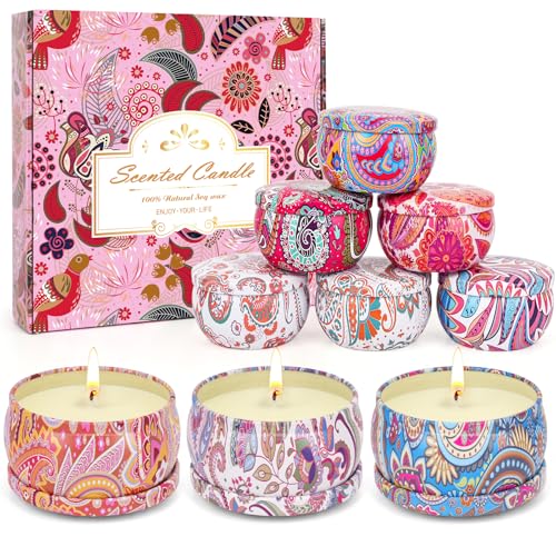 Scented Candles Gifts Set for Women, 9 Pack Aromatherapy Candles Pack Soy Wax Include Lavender, Jasmine and Vanilla Scente...