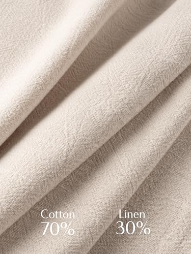 HONGTEYA Linen Pants for Women Wide Leg Palazzo Trousers Cotton Flowy Pants with Pockets for Summer Beach