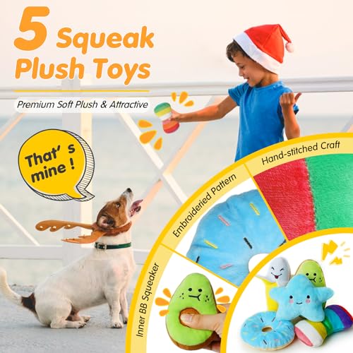Zeaxuie 25 Pack Luxury Dog Chew Toys for Puppy, Dog Toys with Ropes, Treat Ball and Squeaky Puppy Toys for Teething Small ...