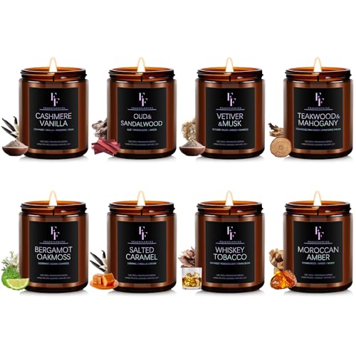 Scented Candles Set, Soy Wax Candles 8 Pack 56 Oz Aromatherapy Candles Gift Set for Women Men （Vanilla/Sandalwood/Amber/Ma...