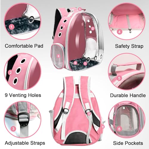 Cat Backpack Carrier, Pet Cat Carrier with Ventilated Design for Carrying Puppy Cats, Pet Carrier Backpack for Traveling/H...