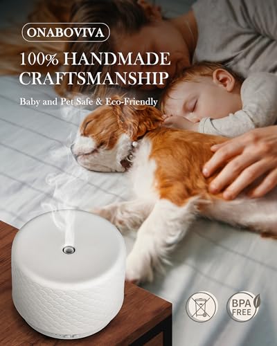 Essential Oil Diffuser - 280ml Ceramic Diffuser for Large Room & Commercial Use, 2.4MHz Aromatherapy Diffuser with Cool Mi...