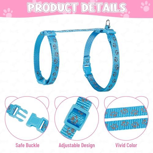 Auidy_6TXD 3 Pack Cat Harness and Leash Reflective Cat Harness Escape Proof for Walking Adjustable Kitten Harness for Smal...