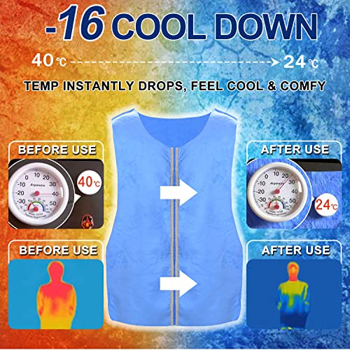 PANGTIKU Evaporative Ice Cooling Vest for Men - Body Cold Vest for MS Motorcycle Sport Working