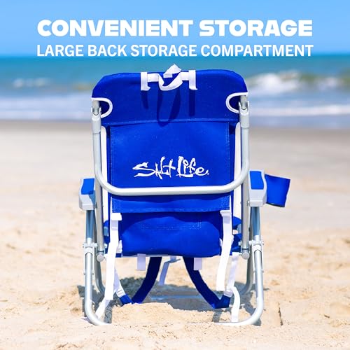 Salt Life Marina 5-Position Backpack Beach Chair (Boardwalk Stripe, Pack of 2)