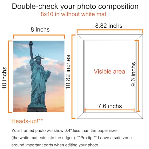 SESEAT 8x10 Picture Frame Set of 10, Display Pictures 5x7 with Mat or 8x10 Prints without Mat, Wall Mounting or Tabletop,B...
