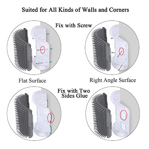 Kingtree Cat Corner Scratcher Self Groomer with Catnip, 2 Pack Softer Cat Face Scratchers Wall Corner Grooming Massage Com...