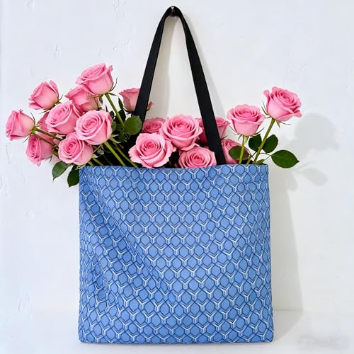 HOLYLUCK Women's Tote Bag with Buckle and Zipper Inner Pocket Reusable Shoulder Bag for Shopping,Beach,Gym