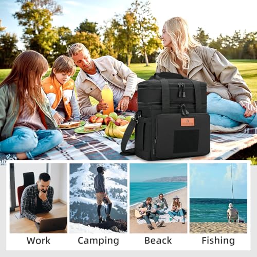 HSHRISH Lunch Box for men, Large Expandable Insulated Lunch Bag, Durable Waterproof Leakproof Tactical Cooler Bag for Adul...