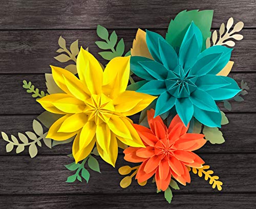 Teacher Created Resources Green and Gold Leaves Paper Accents for Flower Wall Backdrops Party Photo Backdrops, Classrooms ...