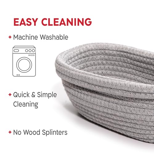 KneadAce Cotton Rope Banneton Bread Proofing Basket Set, Oval & Round Bread Baskets with Liners & Covers for Artisan Bread...