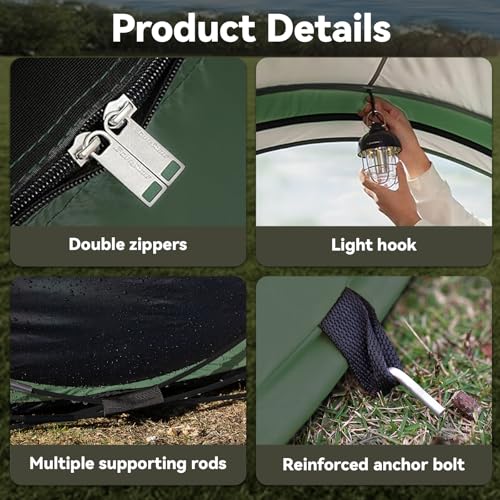 Instant Pop Up Tents for Camping, 4/6 Person Easy Pop Up Camping Tents,Automatic Set Up Tent in 3 Seconds,Waterproof Sunsh...
