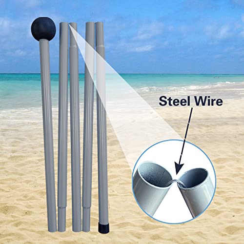 YENGIAM Beach Canopy Beach Tent UPF50+ 11x11 FT Easy to Setup Extra Windproof Rope Sun Shelter Beach Shade Canopy with 4 S...