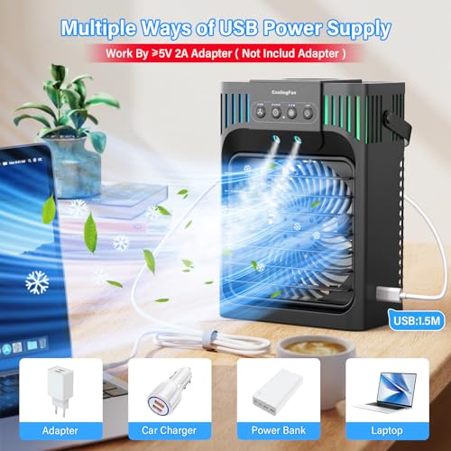 Serantzon Portable Air Conditioners, 4-in-1 Evaporative Air Cooler with Remote Control, Cooling Fan with 3 Modes, 3 Speeds...