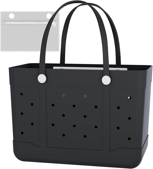 Extra Large Rubber Beach Tote, Waterproof Travel Tote Bag for Womens, X-L Rubber Handbag, Beach Bags Waterproof Sandproof