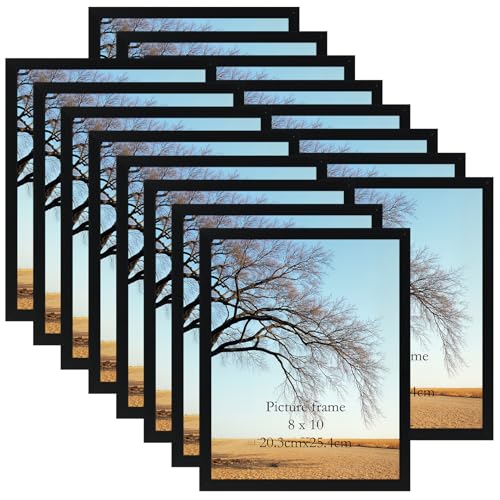 Giftgarden 8x10 Picture Frame Black Set of 16, Lightweight 8 by 10 Photo Frames Bulk for Gallery, Office, Living Room Wall...