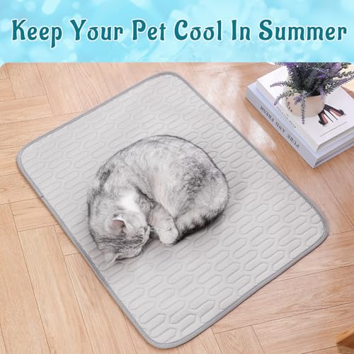 PWMENLK Cordless Cat Window Perch, Cats Dogs Hammock Cooling Mat, Summer Ice Silk Pad for Animal, Washable Chew-Proof Slee...