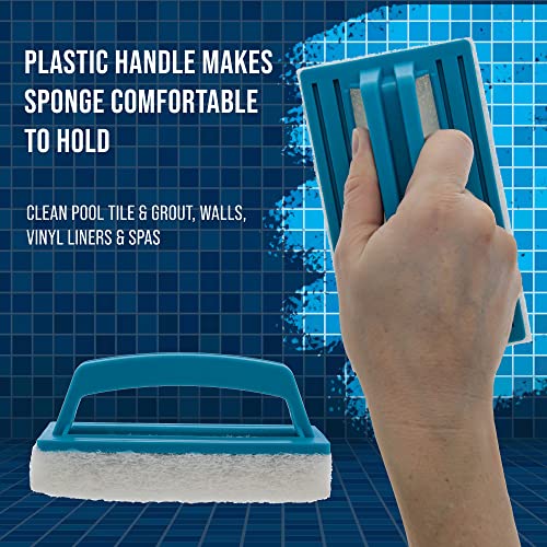U.S. Pool Supply Hand-Held Pool Scrub Brush, 2 Pack - Scrubbing Scouring Sponge Pad - Clean Pool Tile & Grout, Walls, Viny...