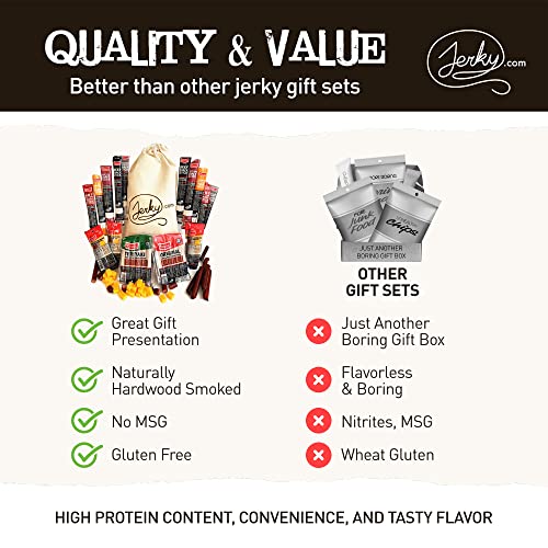 Jerky.com 26pc Meat Sticks Variety Pack | Beef Jerky Gifts for Men | Low Sugar & High Protein | Gluten Free & Keto Meat St...
