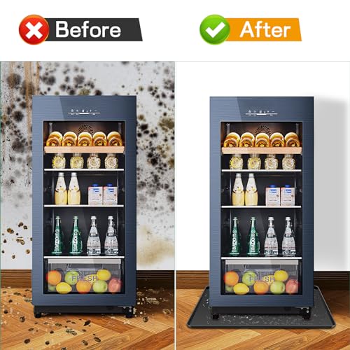 Mini Fridge Silicone Mat,24''x24''x0.5''-Fridge Drip Tray Concave and convex design is leak-Proof and Non-Slip Perfectly C...
