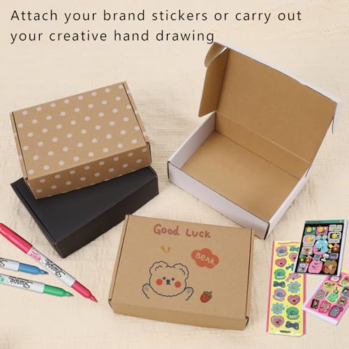 BIOBROWN 7x5x2" Small Shipping Boxes 50 Pack, Corrugated Cardboard Mailer Boxes Bulk for Packaging Small Business Mailing ...
