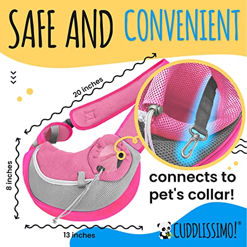 Cuddlissimo! Pet Sling Carrier - Carefully Sized for Teacup & Toy Breed Puppies & Cats (Under 6lb) - Soft Pouch for Small ...
