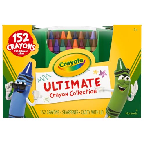 Crayola Ultimate Crayon Box Collection (152ct), Bulk Kids Crayon Caddy, Classic & Glitter Colors, Coloring Book Supplies, ...