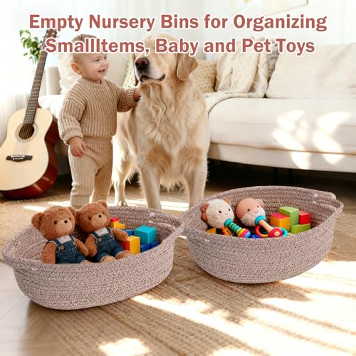 LWYMX Basket for Gifts Empty, Small Woven Basket with Bags and Ribbons, Baby Toy Baskets with Handles, Wicker Storage Bin ...