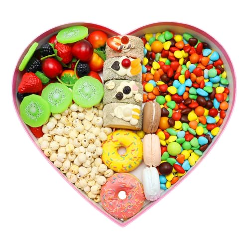 Dylcypheria 12.5inch Empty Big Heart Shaped Gift Box With Window Charcuterie Cardboard Chocolate Strawberry Packaging Vale...