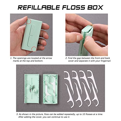Dental Floss Portable Case, Storage 10 Picks Adult Floss in Box. The Best Tool for Cleaning Teeth and Oral Care. Portable ...