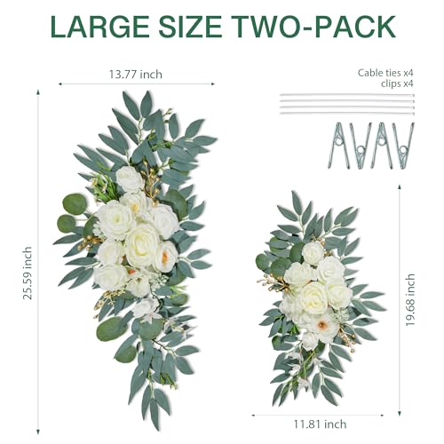 NKLTD Wedding Arch Flowers (2pack),Flower Arch Stand,Flower Garland,for Wedding Outdoor Decorations Floral swags and Garla...