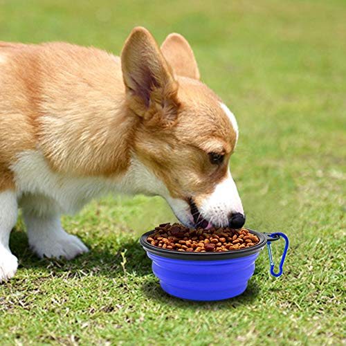 Dog Bowl Pet Collapsible Bowls, 2 Pack for Cats Dogs, Portable Pet Feeding Watering Dish for Walking Parking Traveling wit...