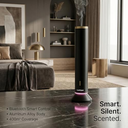 Waterless Essential Oil Diffuser: Smart App & Remote Control, 4000 Sq Ft Coverage, Quiet Aroma Diffuser for Large Room Hom...
