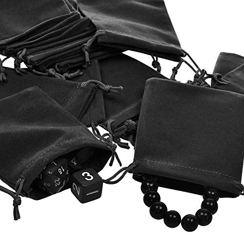 Colorsheng 20pcs 4.5 "X 5.5" Velvet Drawstring Cloth Jewelry Pouches Gift Candy Bags Wedding Headphones Bag (Black)