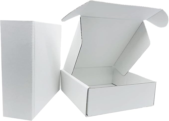 6x6x2 inch Small White Mailers Boxes Pack of 35 Recyclable Corrugated Gift Box for Packaging Shipping