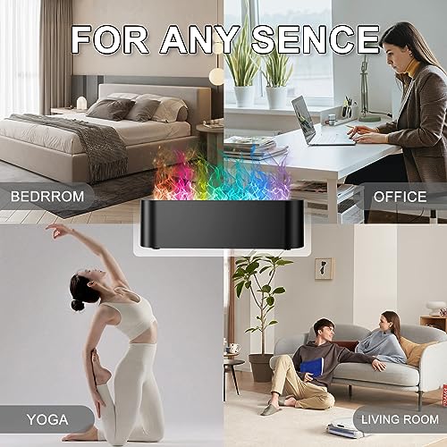 Colorful Flame Fire Diffuser Humidifier, 7 Colors Changing Oil Diffuser, Ultra-Quiet Aroma Essential Oils Aromatherapy Dif...