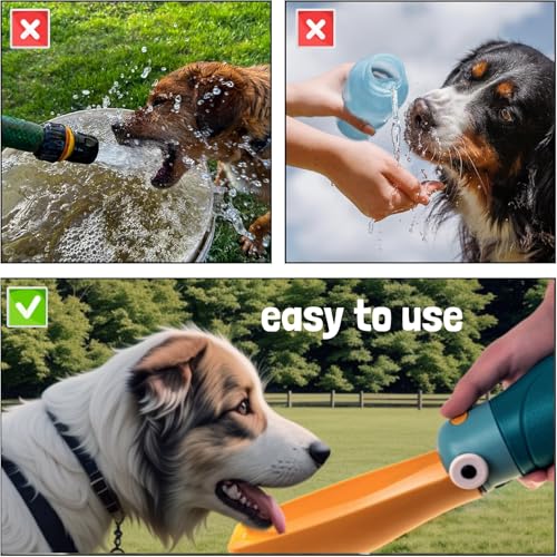 Dog Water Bottle Portable Puppy Travel Foldable Water Bottle Leak Proof Water Dispenser for Pet Cats Walking Hiking Travel...