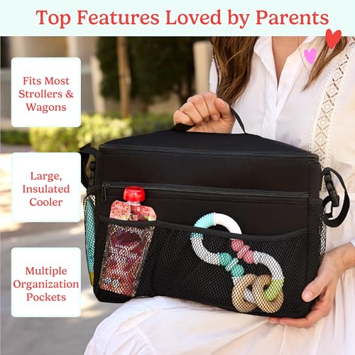 J.L. Childress Cool 'N Cargo Stroller and Wagon Cooler and Organizer - Universal Fit - Insulated - Attaches to Strollers, ...