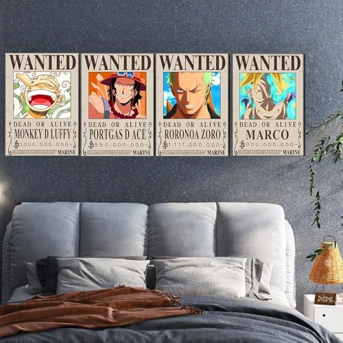 TYZZHOA Anime [OP] Wanted Posters 30×21cm, New Bounty Edition, Straw Hat Pirates Crew Zoro, Sanji, Nika Luffy 3 Billion, a...