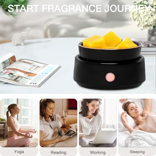 Electric Candle Warmer Ceramic Wax Melt Warmer Burner 3-in-1 Candle Warmer Plate for Scented Wax Jars Home Decor Fragrance...